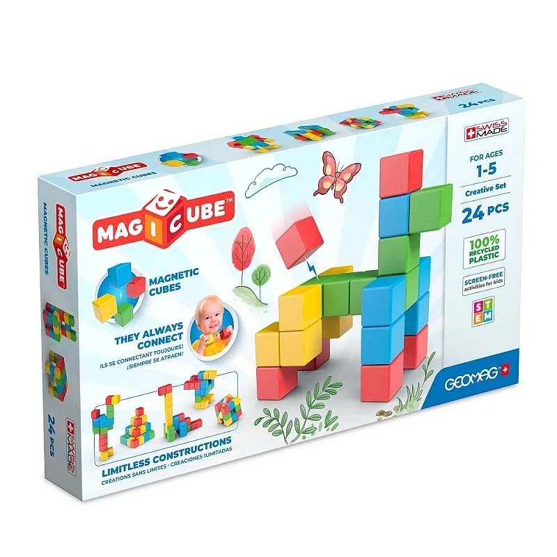 Магнитен конструктор, Geomag, Magicube, Creative, 24 части