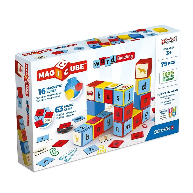 Магнитен конструктор, Geomag, Magicube, Съставяне на думи, 79 части