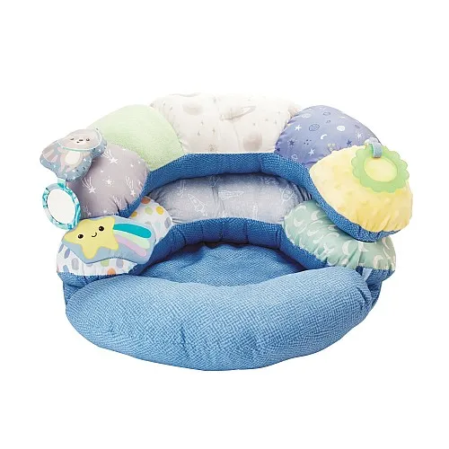 Бебешка възглавница, Infantino, 2 в 1, За игра по корем и сядане, Синя