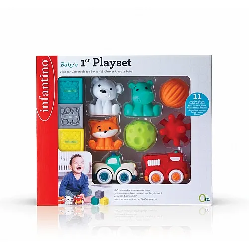 Комплект бебешки играчки, Infantino, Моят първи комплект, 11 части