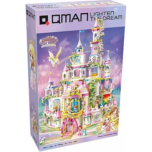 Конструктор, Qman, Princess Leah, Замък на мечтите и цветята, 2482 части