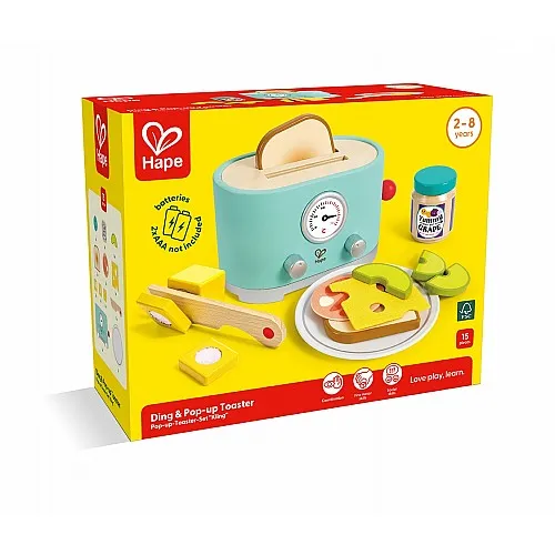 Комплект за игра, Hape, тостер с аксесоари, 15 части