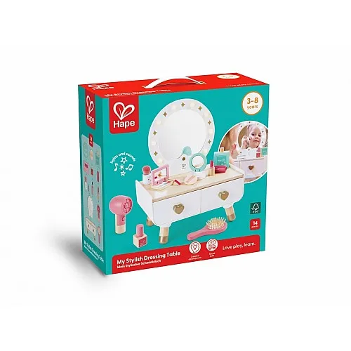 Дървена детска толетка за гримиране, Hape, 14 части