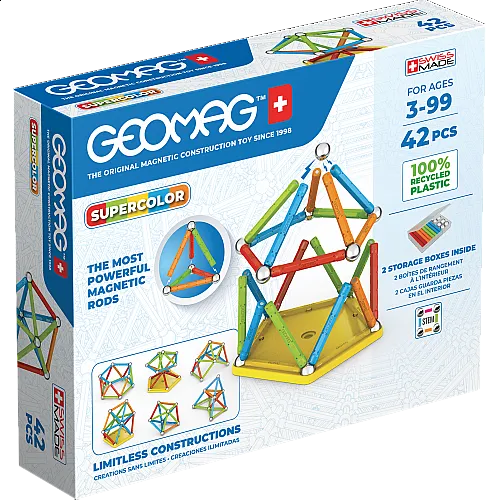 Магнитен конструктор, Geomag, Supercolor, 42 части