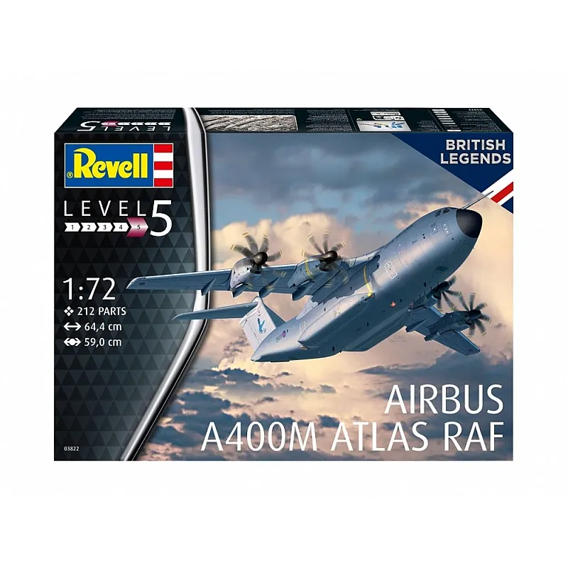 Сглобяем модел, Revell, Британски легенди, Airbus A400M Atlas RAF, 212 части