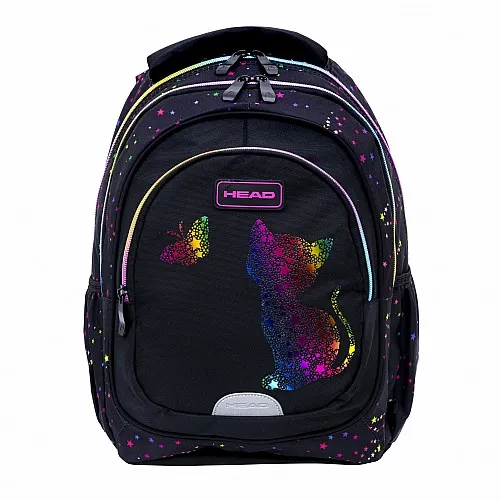 Ученическа раница, Head, Златен ефект коте, AB330, 39 x 28 x 15 см