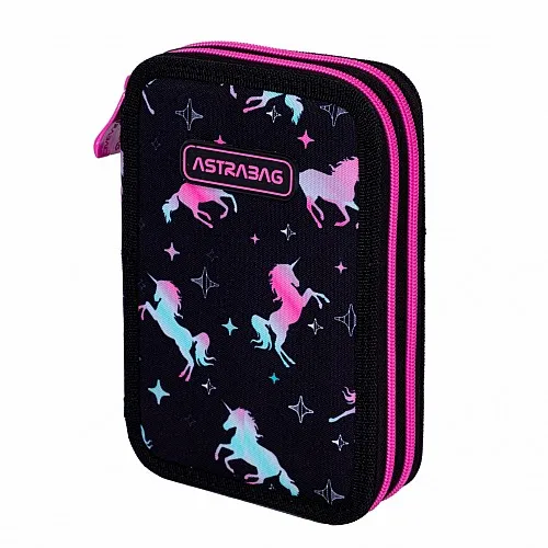 Двоен несесер, Astra, с аксесоари ASTRABAG Еднорог, AC21,  20,5 х 13 х 4,5 см