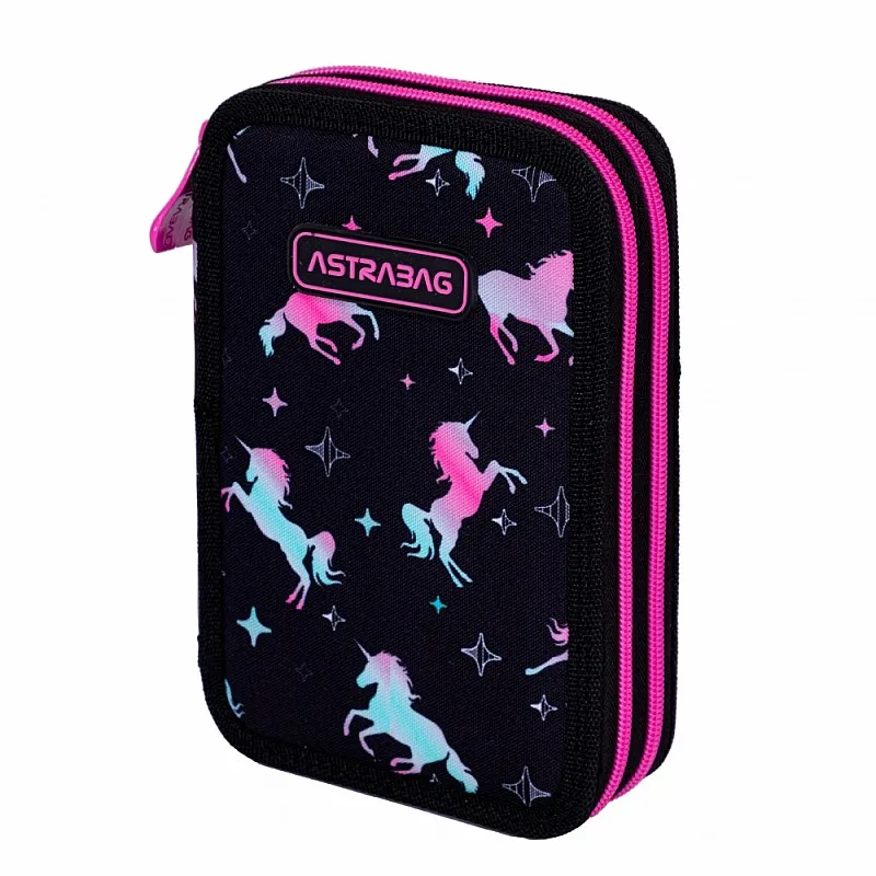 Двоен несесер, Astra, с аксесоари ASTRABAG Еднорог, AC21,  20,5 х 13 х 4,5 см