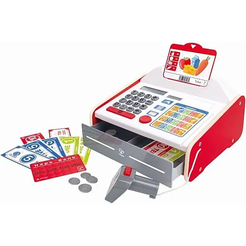 Дървена играчка, Hape, Касов апарат, 30 х 2.5 х 21 см