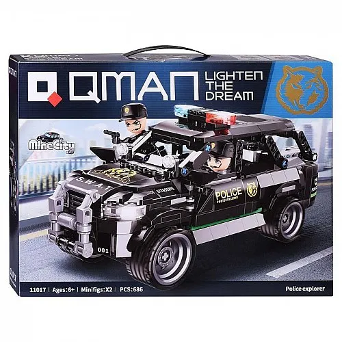 Конструктор, Qman, MineCity, Полицейски автомобил, 686 части