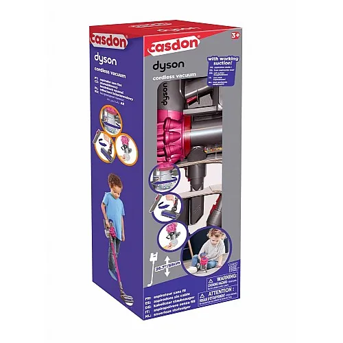 Интерактивна играчка, Casdon, Dyson, Безжична прахосмукачка, Розова