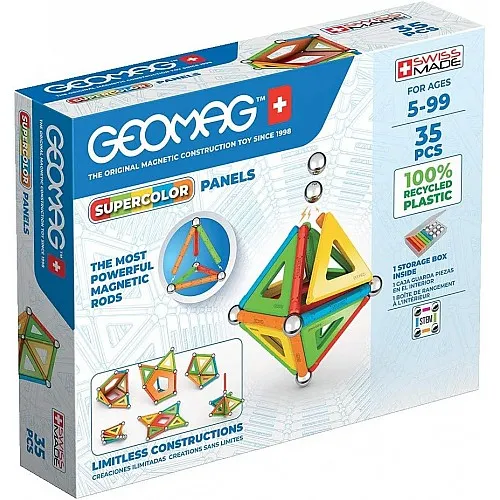 Магнитен конструктор, Geomag, Supercolor Panels, 35 части