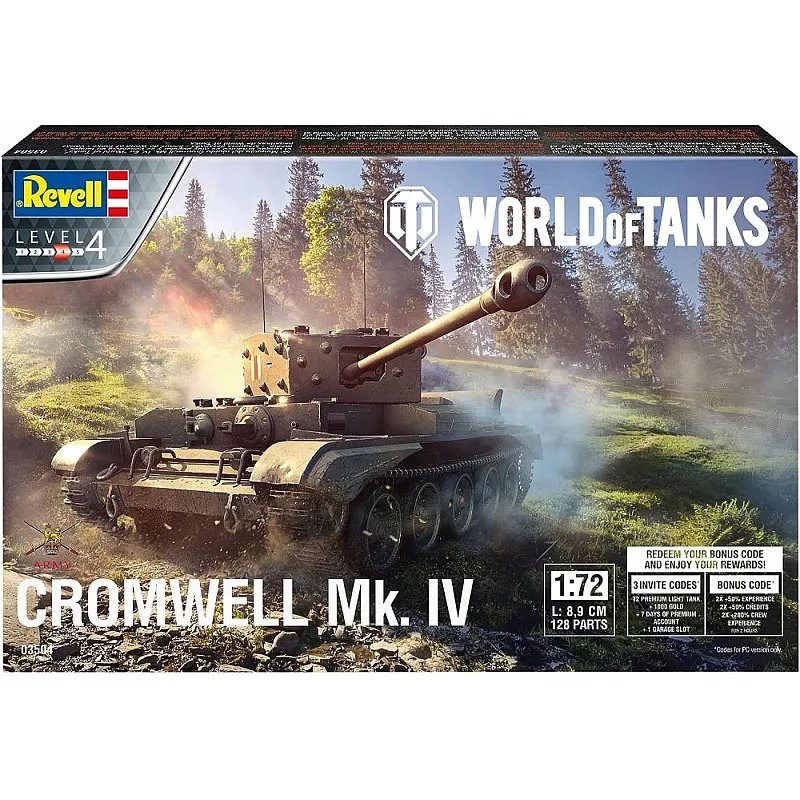 Сглобяем модел, Revell, World of Tanks, Британски танк Cromwell Mk. IV, 128 части