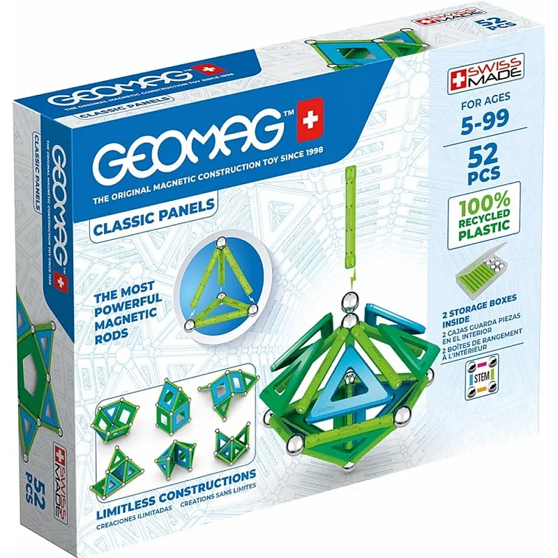 Магнитен конструктор, Geomag, Classic Panels, 52 части