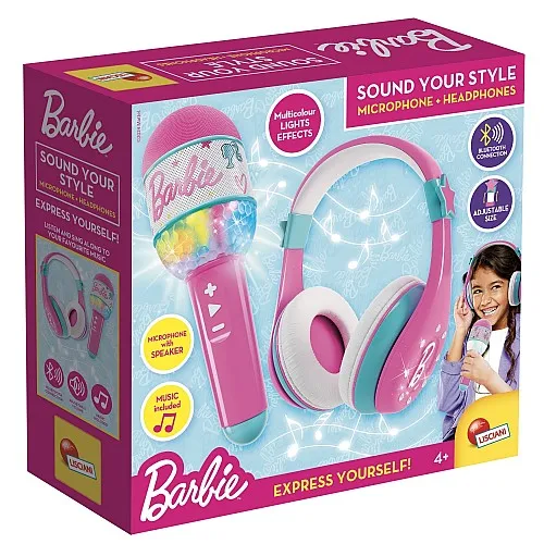 Комплект микрофон и слушалки, Lisciani, Barbie