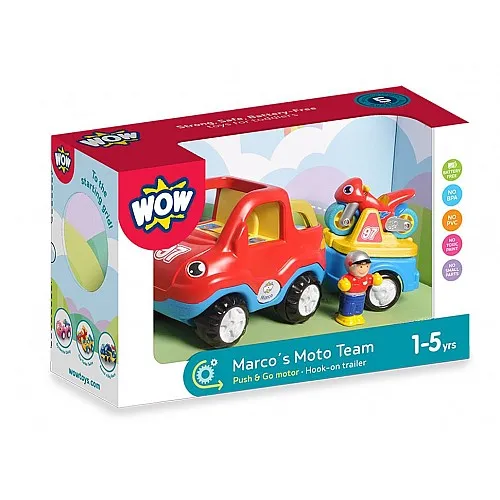 Количка за игра, WOW Toys, Мото отборът на Марко