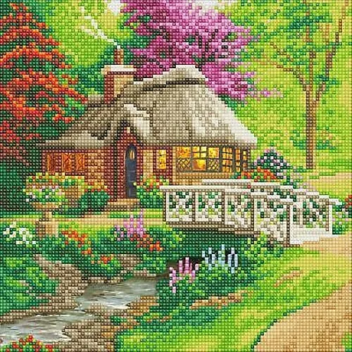 Арт комплект за диамантено изкуство, Craft Buddy, Къща, 30 х 30 см, 6 части