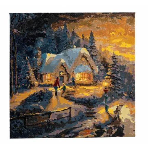 Творчески комплект, Craft Buddy, Рисуване по номера, Завръщане на село за Коледа, 30 х 30 см