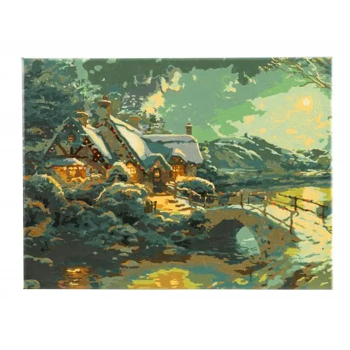 Творчески комплект, Craft Buddy, Рисуване по номера, Коледна лунна светлина, 30 х 40 см