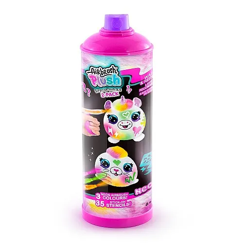 Творчески комплект, Canal Toys, Мини плюшена играчка за оцветяване, Неон, 10 см, 2 броя