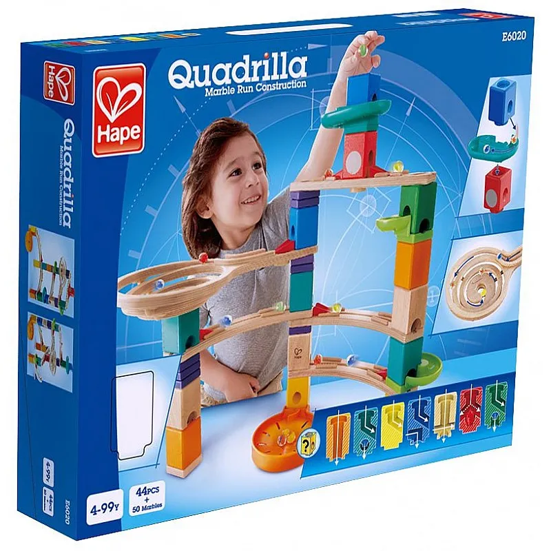 Комплект дървена писта, Hape, Quadrilla, Катерачът, 44 части