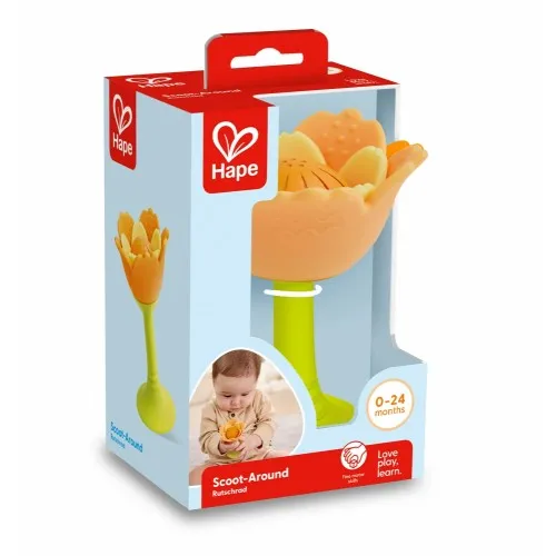 Дрънкалка и гризалка за зъби, Hape, Оранжево цвете