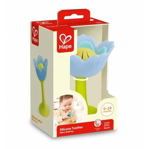 Дрънкалка и гризалка за зъби, Hape, Синьо цвете