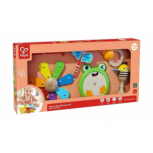 Дървен музикален комплект, Hape, природа, 5 части