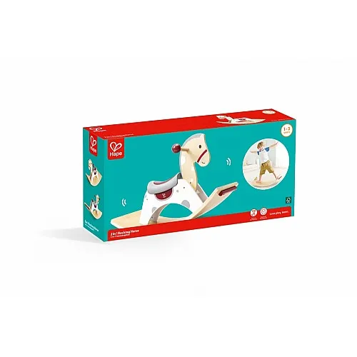 Дървена играчка, Hape, Конче люлка 2 в 1, 70 x 30 x 41.8 см
