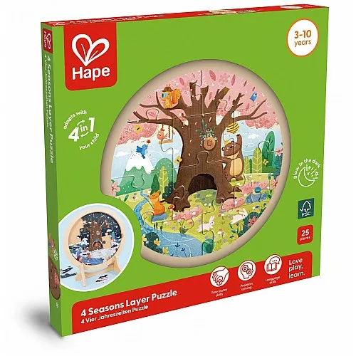 Образователен дървен пъзел, Hape, сезони