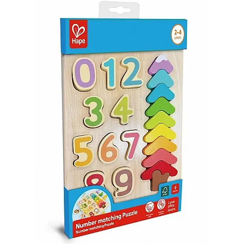 Дървен пъзел, Hape, цветове и форми, 9 части