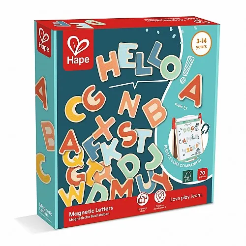 Образователен комплект, Hape, Магнитни букви, 70 броя