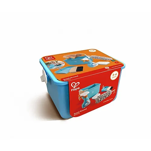 Детска играчка, Hape, Комплект за почистване с кофа, 7 части