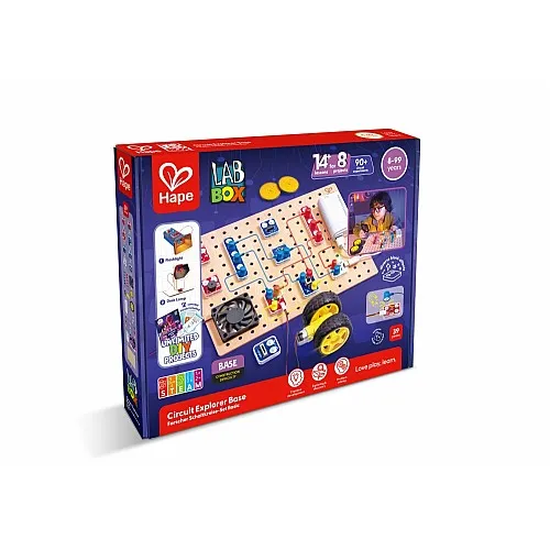 Образователен комплект, Hape, LabBox, Изследване на вериги, Базово ниво, 30 части