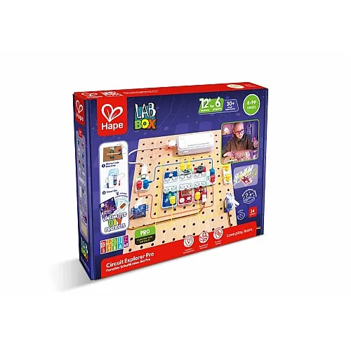 Образователен комплект, Hape, LabBox, Изследване на вериги, Про ниво, 34 части