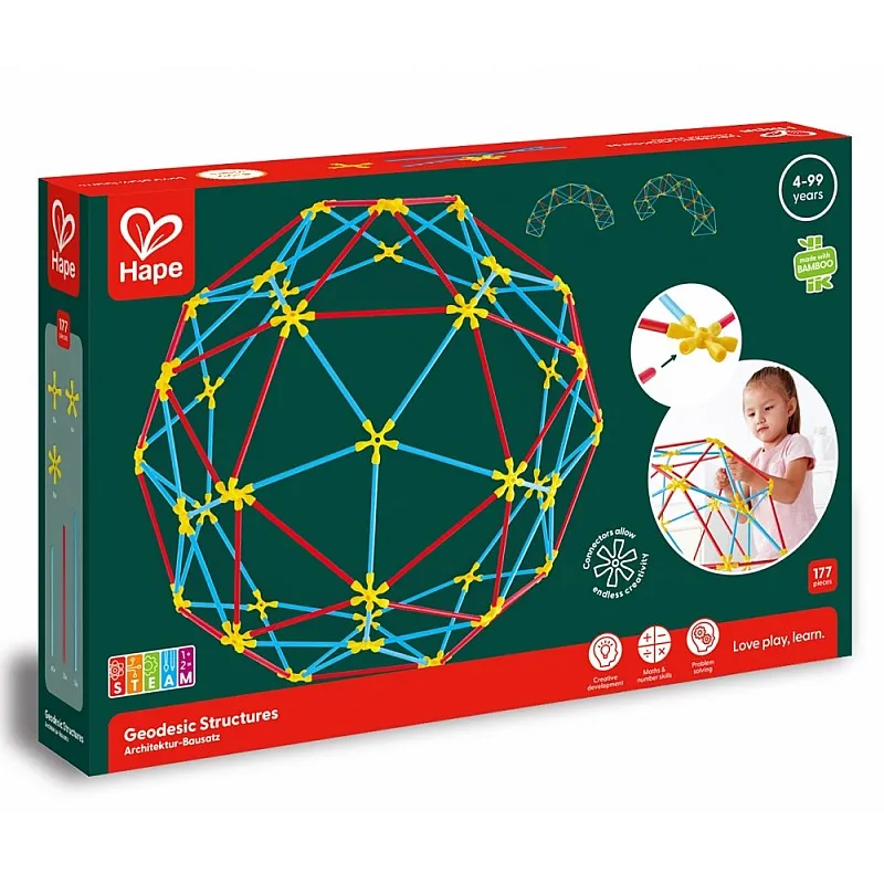 Бамбуков конструктор, Hape, Flexistix, Геодезически структури, 177 части