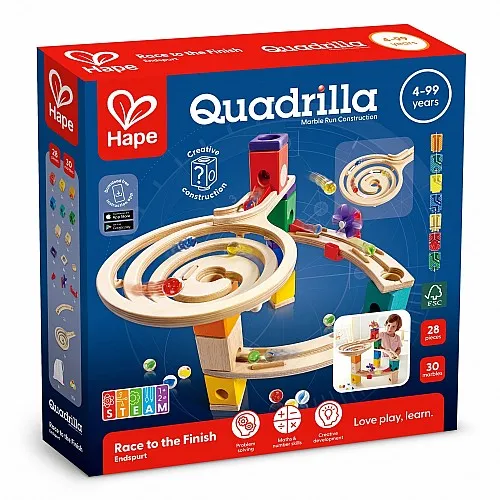 Комплект дървена писта, Hape, Quadrilla, Надпревара до финала, 28 части