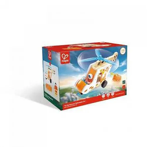 Детски дървен комплект, Hape, Спасителен хеликоптер, 3 части