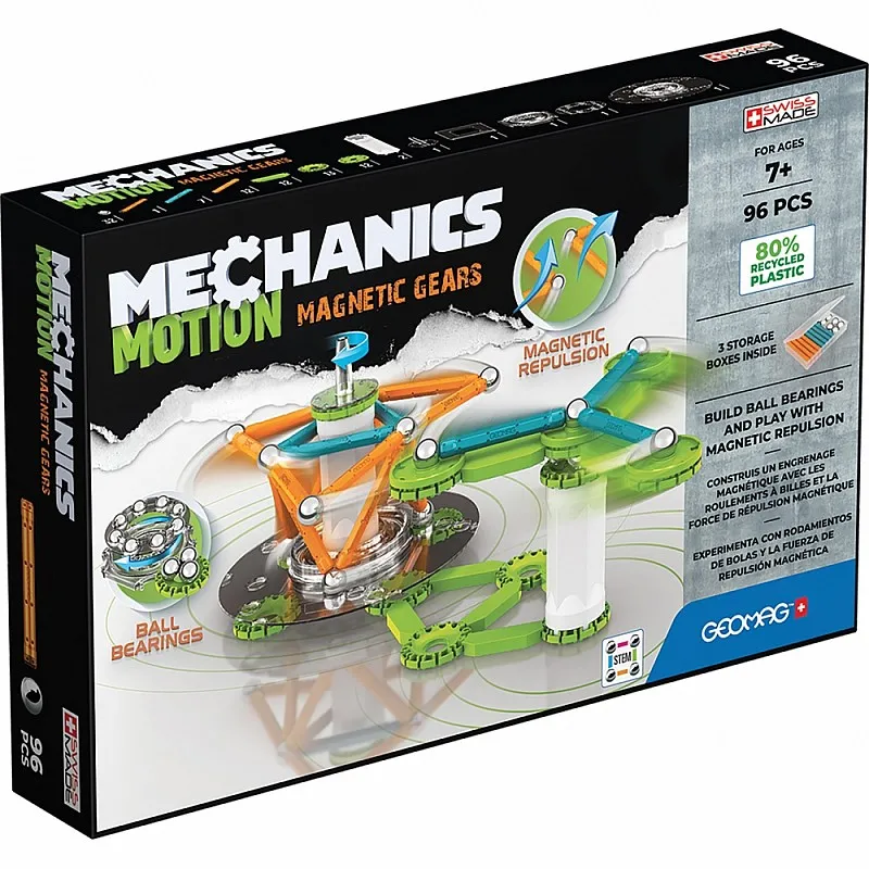 Магнитен конструктор, Geomag, Mechanics, Зъбни колела, 96 части