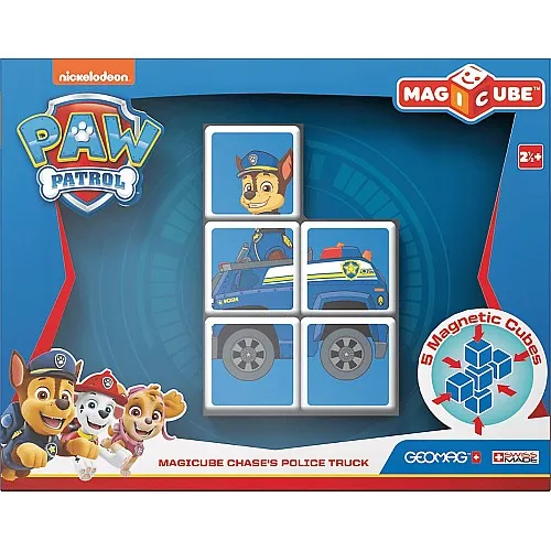 Магнитен конструктор, Geomag, Magicube, Paw Patrol, Полицейската кола на Чейс 079, 5 части