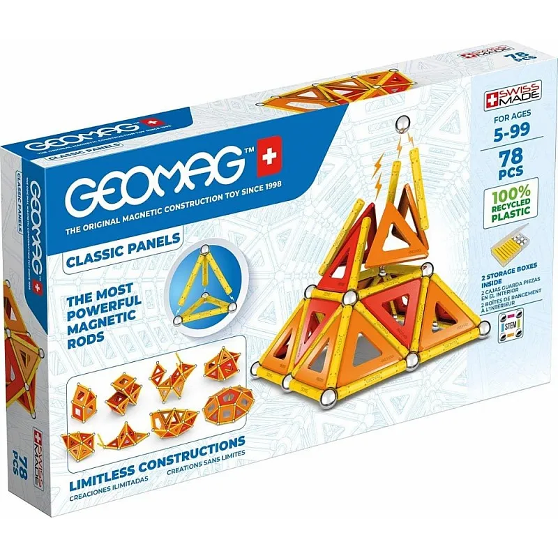 Магнитен конструктор, Geomag, Classic Panels, 78 части