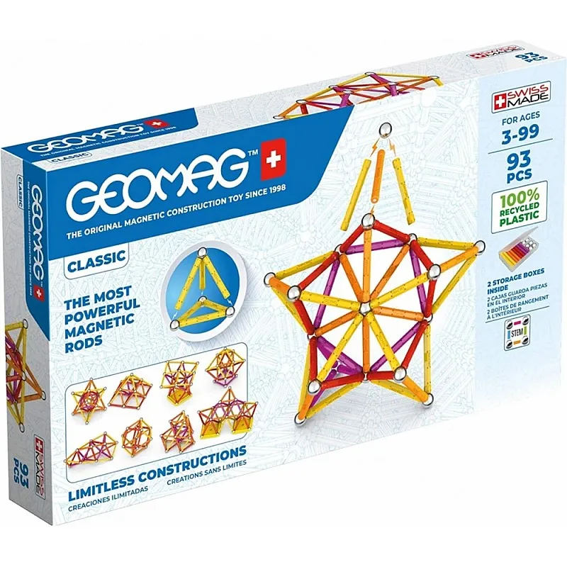 Магнитен конструктор, Geomag, Classic, 93 части
