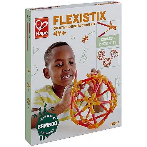 Бамбуков конструктор, Hape, Flexistix, Креативни конструкции, 66 части