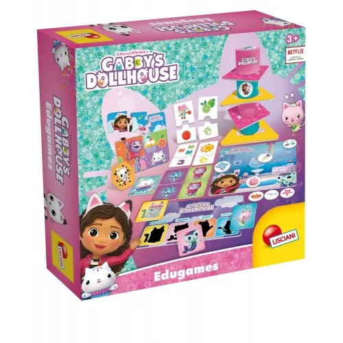 Комплект образователни игри, Lisciani, Gabby′s Dollhouse, Колекция от 10 игри