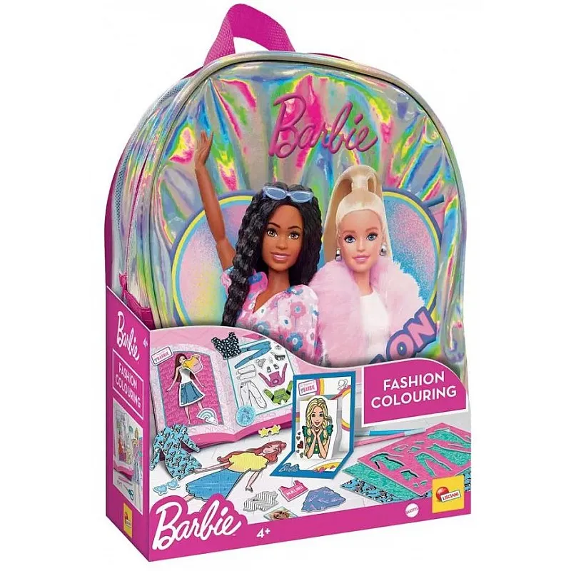 Творчески комплект, Lisciani, Barbie, 2 в 1 раница с комплект за рисуване
