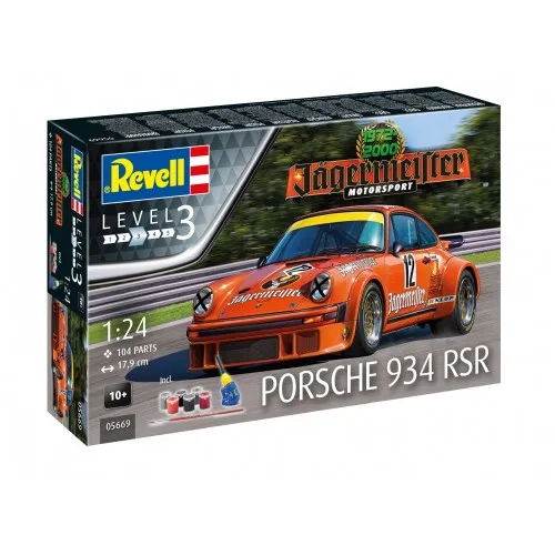 Комплект сглобяем модел, Revell, Porsche 911, Jägermeister Motor Sport 50th Anniversary, 104 части