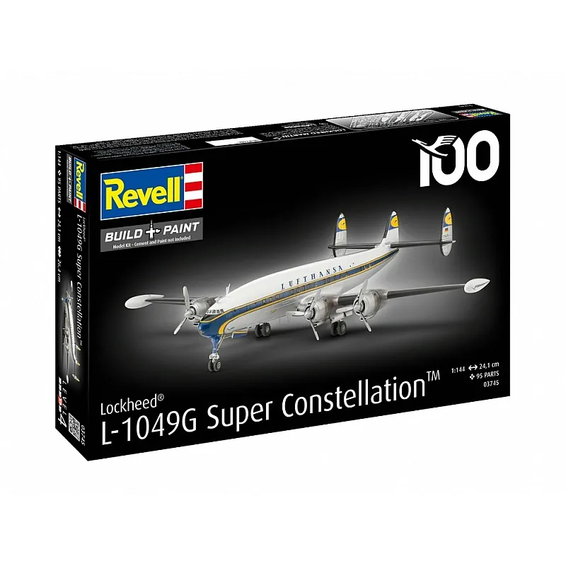 Сглобяем модел, Revell, Самолет, Lockheed L-1049G Super Constellation Lufthansa, 95 части