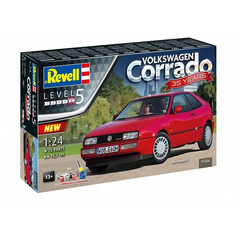 Сглобяем модел, Revell, Подаръчен комплект 35 години VW Corrado, 76 части