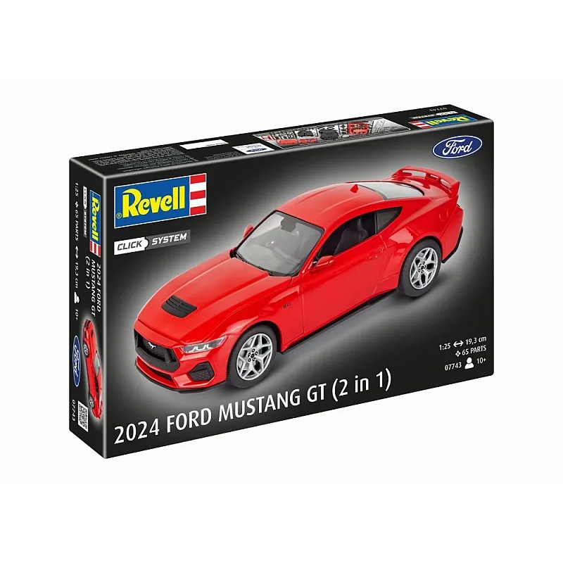 Сглобяем модел, Revell, Автомобил 2024 Ford Mustang GT, Click System, 60 части