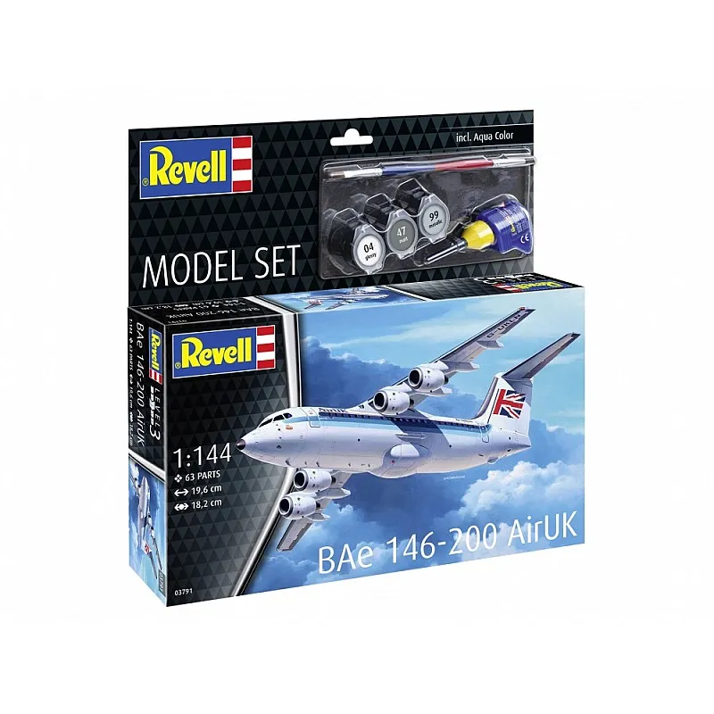 Сглобяем модел, Revell, Самолет, BAe 146-200 AirUK, 63 части